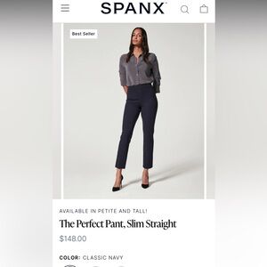 SPANX the perfect pant - slim straight- navy